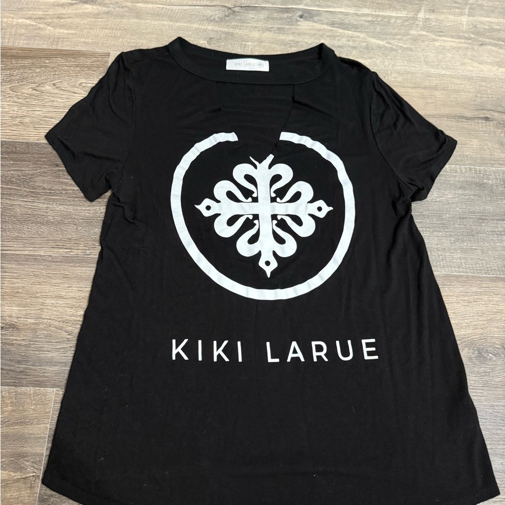 Kiki LaRue Black Graphic Blouse